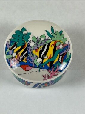Studio Nova White Ceramic Trinket Box Base - 'Deep Sea' Marking